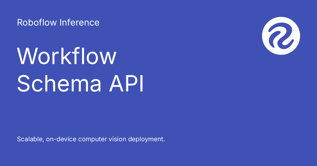 Workflow Schema API - Roboflow Inference